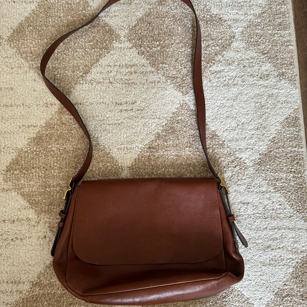 Fossil Brown Leather Shoulder Bag